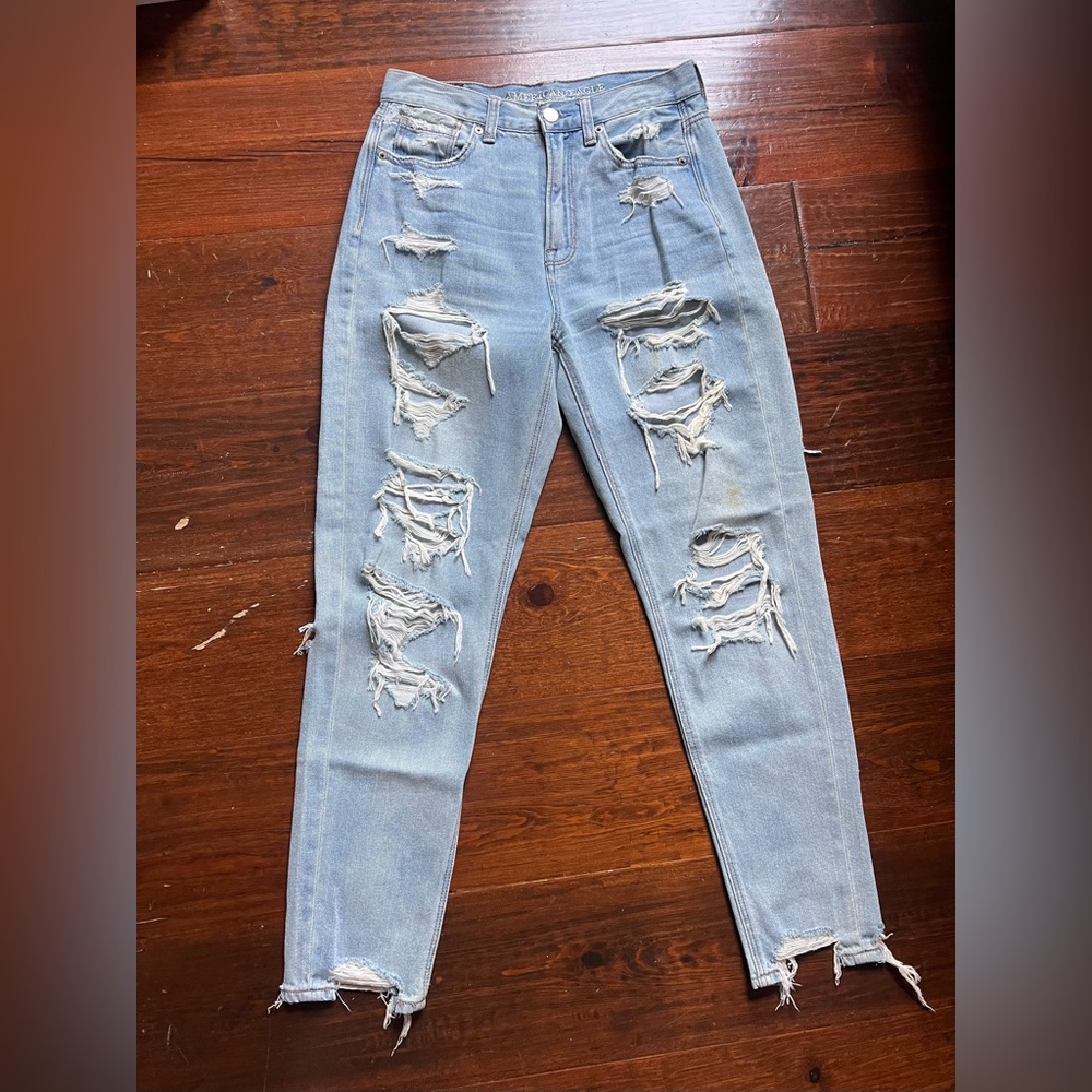 American Eagle Outfitters Ripped Light Blue Skinny Jeans
